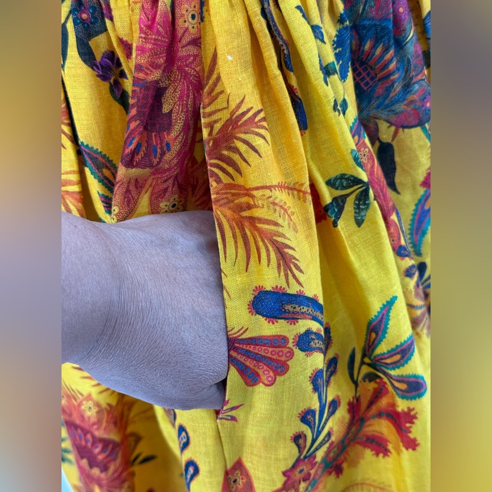 ZIMMERMANN Ginger Strapless Midi Dress Pink & Yellow Floral Midi Dress Size 6 - Picture 15 of 16